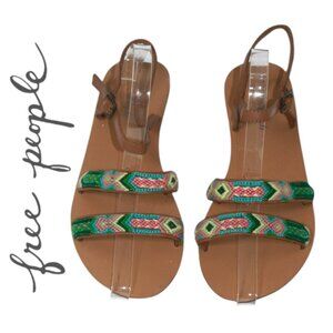 Free People Flat Sandals with Multi-Colored Straps Size EU40 US 9.5